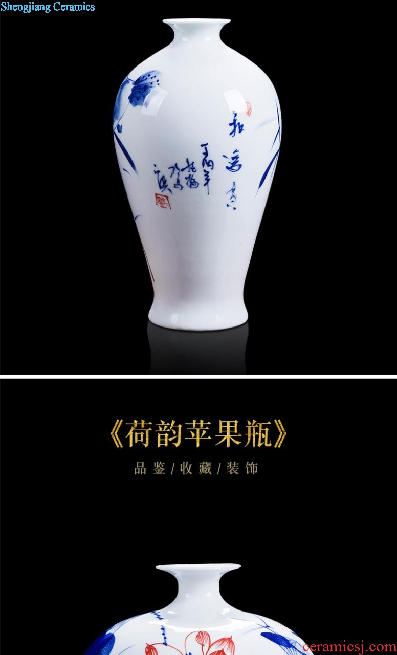 Jingdezhen ceramics hand-painted color ink every year more than the French vase hotel family sitting room adornment is placed