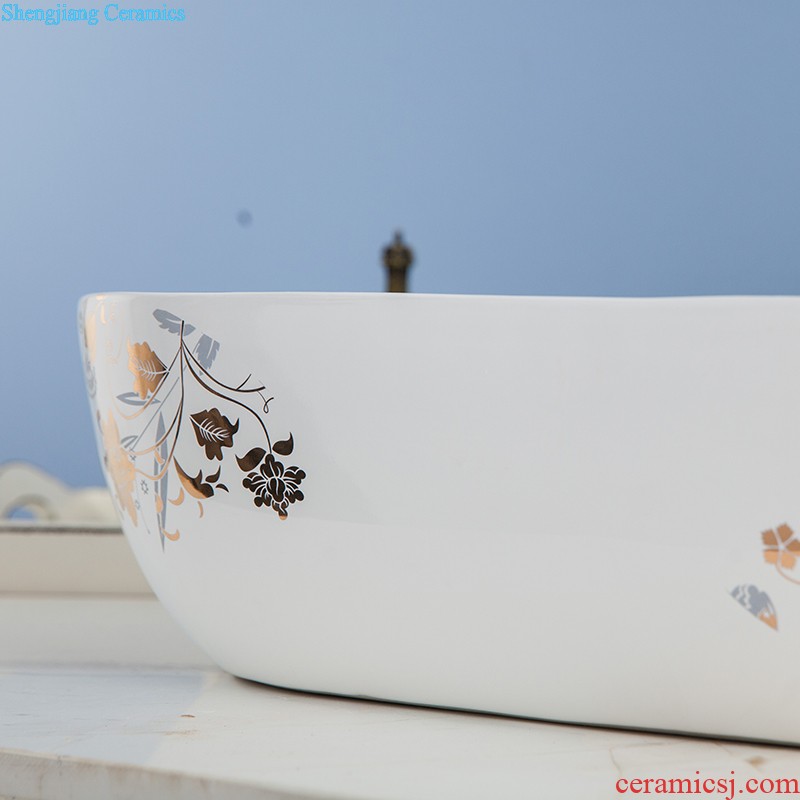 Koh larn, qi ceramic art basin mop mop pool ChiFangYuan one-piece mop pool diameter of 30 cm, lotus