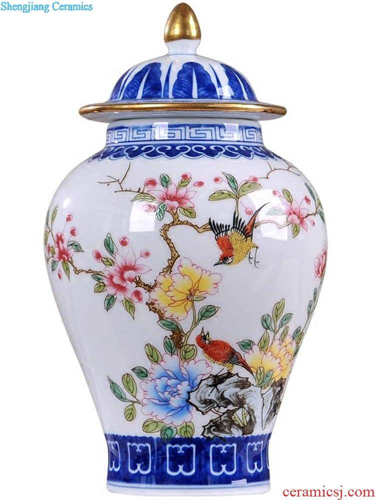 Jingdezhen ceramics vase furnishing articles imitation qing qianlong ruby red stroke painstakingly bottles of the sitting room of Chinese style household ornaments