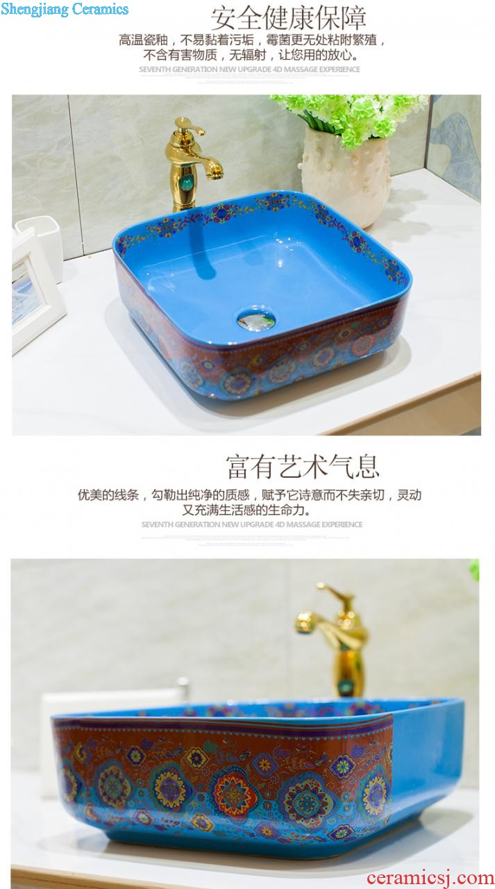 Koh larn, qi stage basin to square the basin that wash a face the sink ceramic sanitary ware art basin yellow butterfly flower