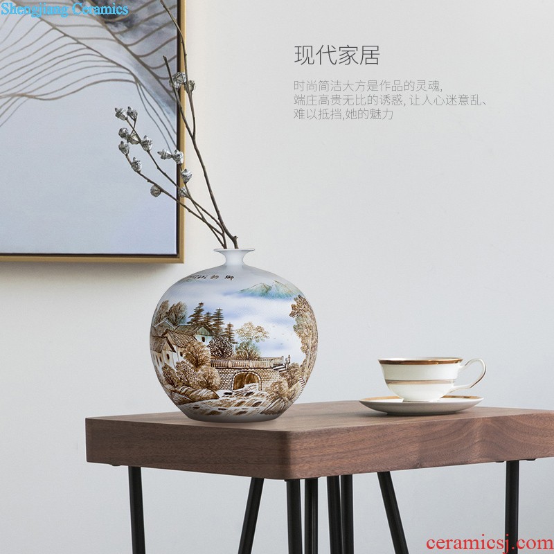 Sitting room 260 jingdezhen ceramic vase enamel paint live long and proper vase household adornment handicraft furnishing articles