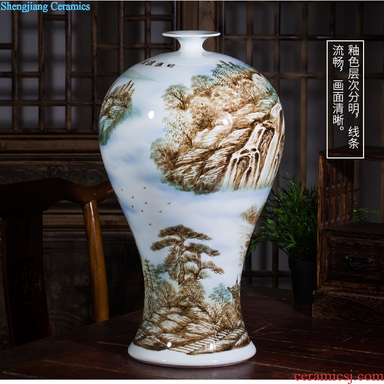 Jingdezhen ceramics by hand carved poems of large vases, decorative household items furnishing articles opening gifts yz1