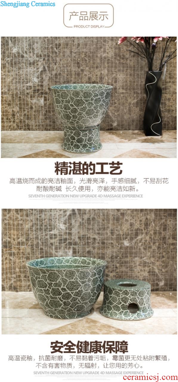 Koh larn, neat package mail Jingdezhen ceramic mop pool art basin Fangyuan paint peony T031 mop pool