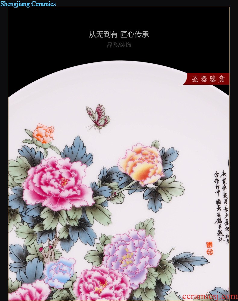 Jingdezhen ceramics peony landing large vases, sitting room of Chinese style household decorations hotel housewarming furnishing articles