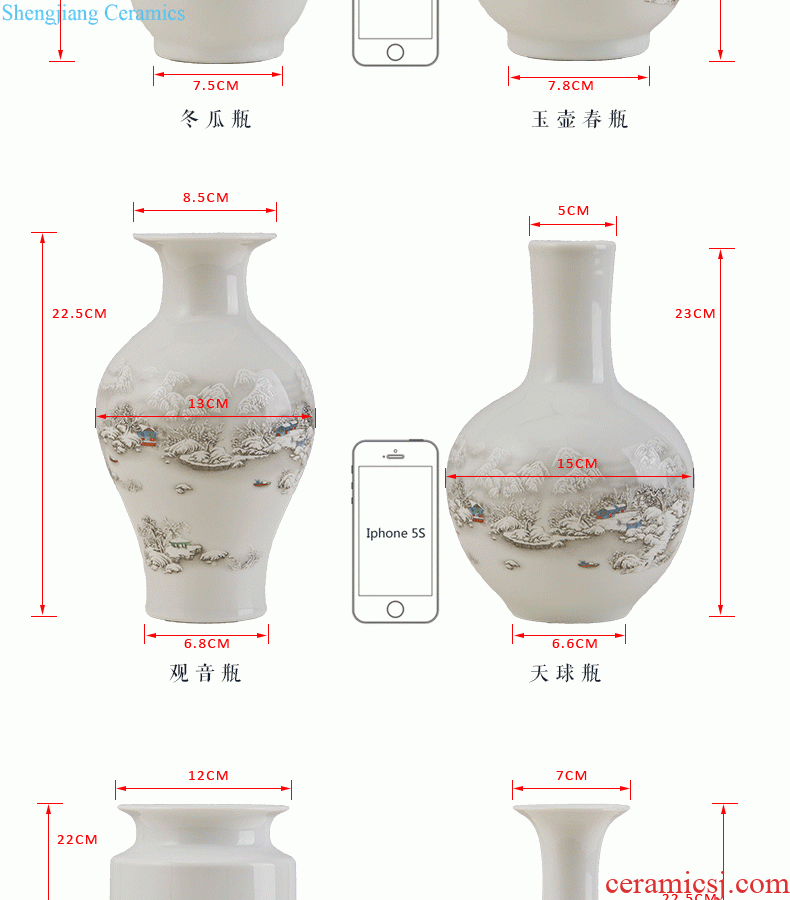 Jingdezhen ceramics Hand-painted glaze color antique kiln crack under glaze blue and white porcelain vases, the sitting room of Chinese style furnishing articles