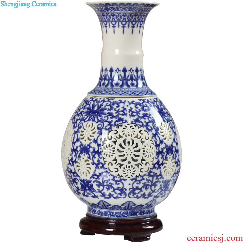 Blue and white porcelain vases, flower arrangement sitting room 477 jingdezhen ceramics Chinese hand-painted antique porcelain home decoration