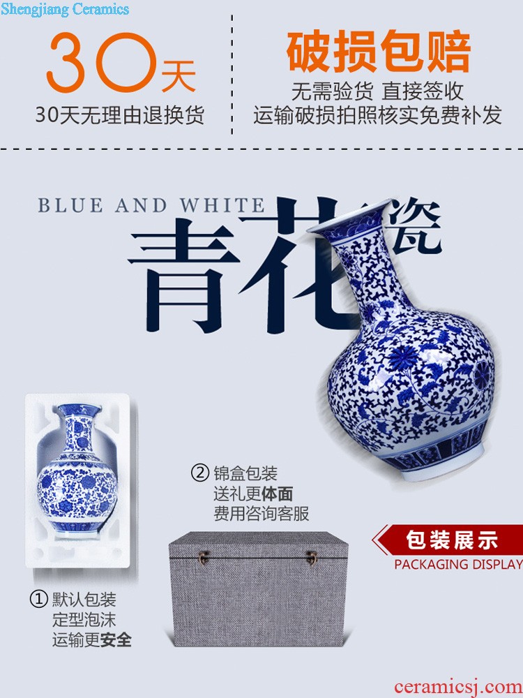 Jingdezhen landing a large vase ceramics New Chinese style household flower arrangement sitting room adornment TV ark furnishing articles