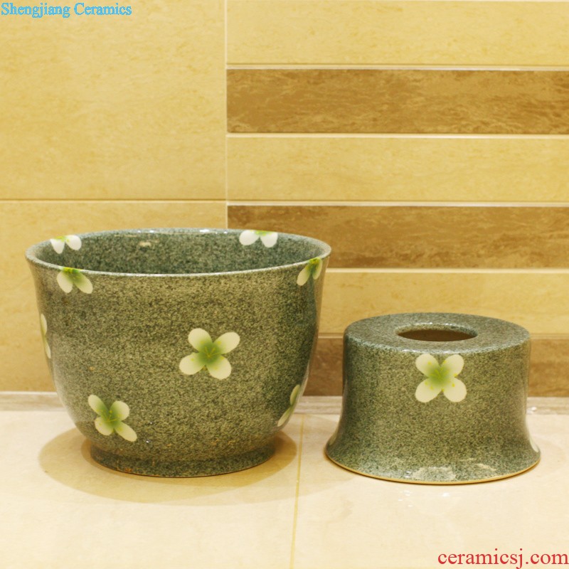 Koh larn, qi ceramic art basin mop mop pool ChiFangYuan one-piece mop pool diameter of 30 cm swirl marks