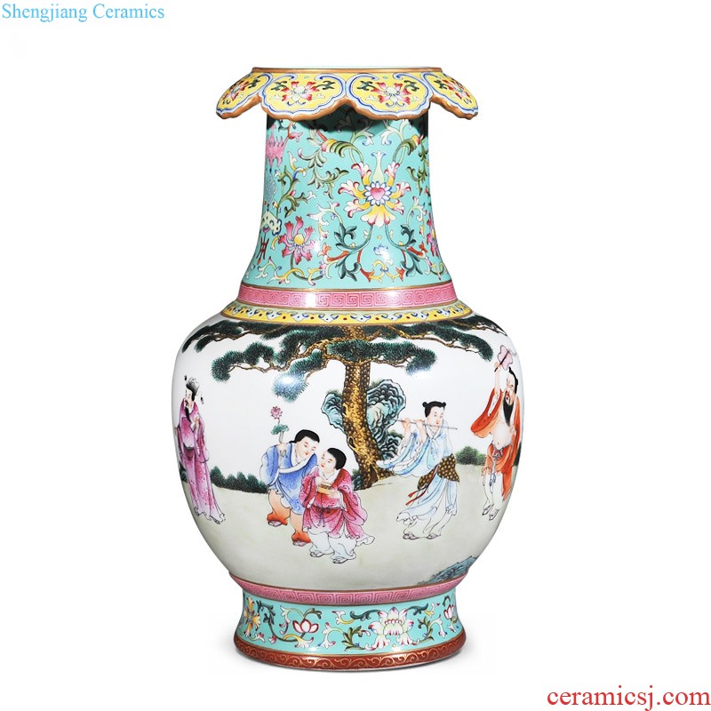 Jingdezhen imperial kiln chinaware imitation qing qianlong offering blue paint painting decorative pattern mei bottles of sitting room home decoration furnishing articles