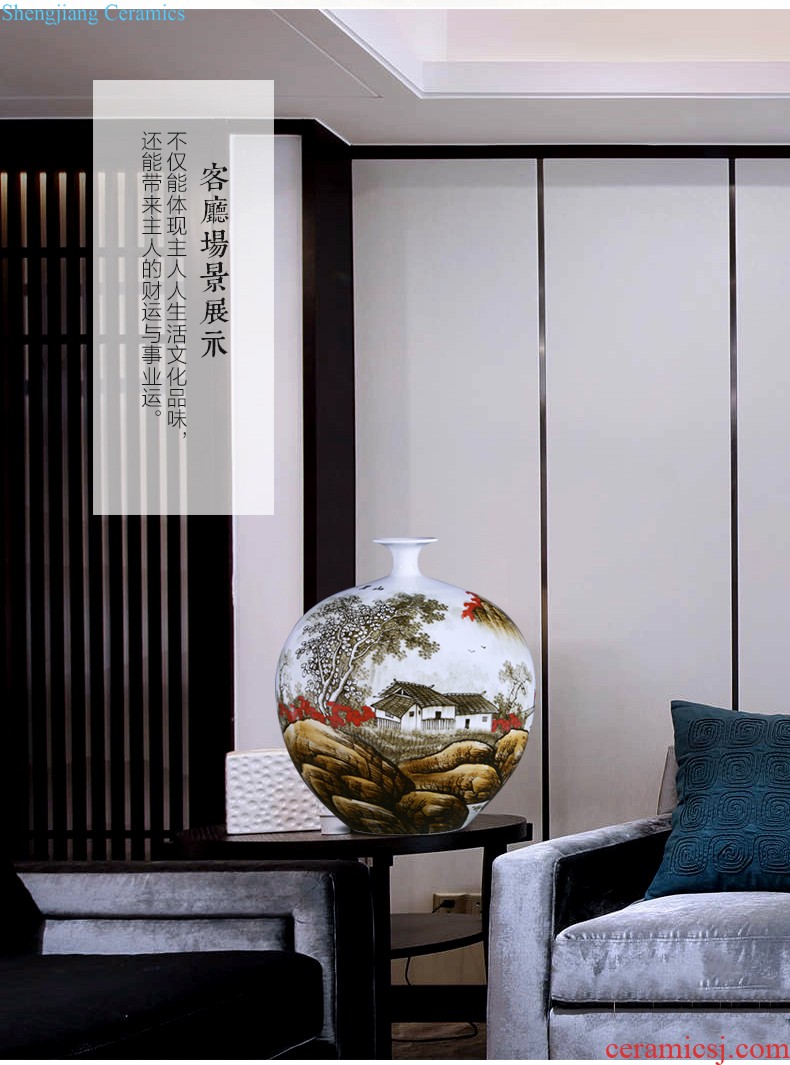 Jingdezhen ceramics vase imitation yongzheng colored enamel flower arranging furnishing articles new Chinese style restoring ancient ways home sitting room adornment