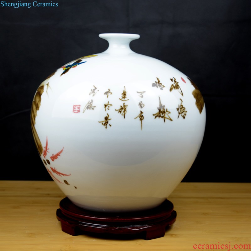 Jingdezhen ceramics celebrity hand-painted porcelain of blue and white porcelain vase household act the role ofing is tasted rich ancient frame large sitting room place