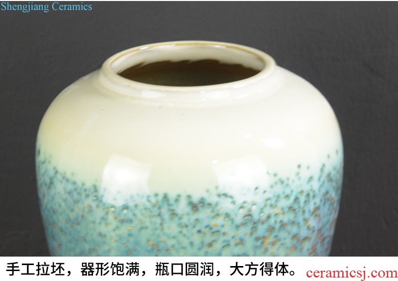 Jingdezhen ceramics kiln creative vase furnishing articles jun porcelain antique open piece of living room furniture decoration decoration