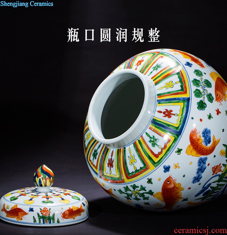 Jingdezhen ceramics vase Chinese famous flower arranging master hand draw powder enamel household the sitting room porch place