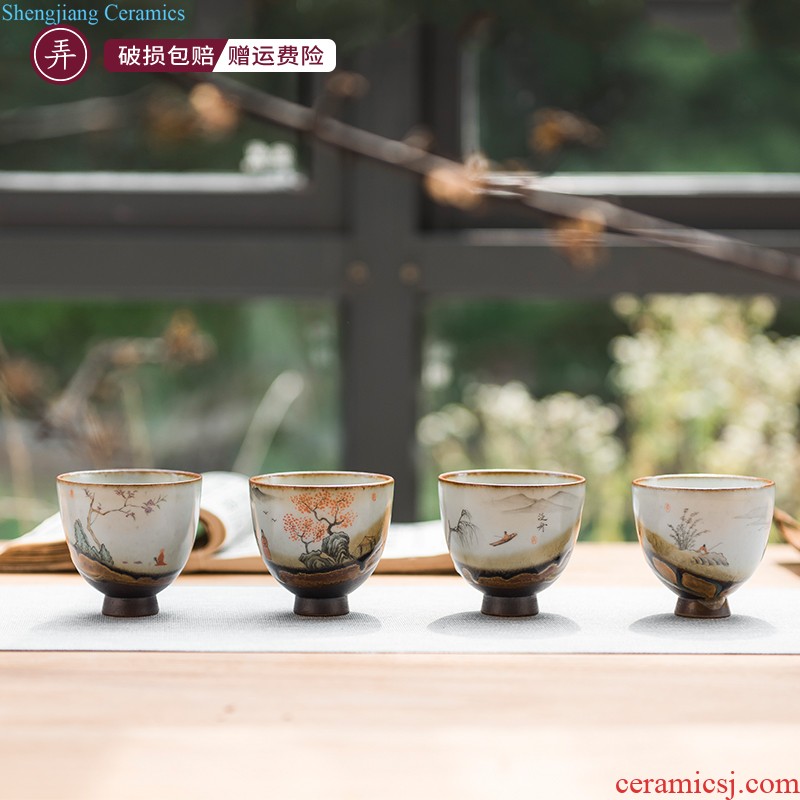 Household ceramic cups jingdezhen kung fu tea set manual white porcelain bowl tea sample tea cup, master cup small single cup