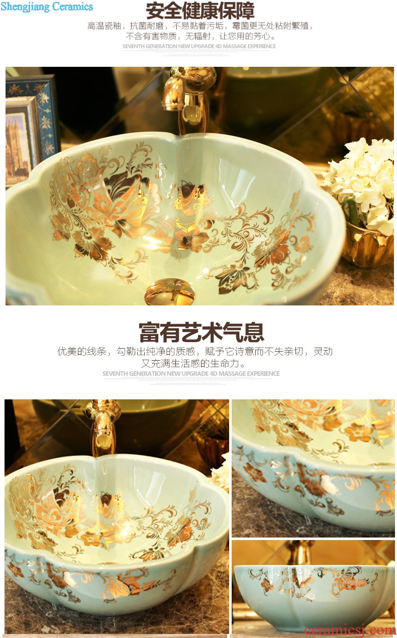 Post, neat square lavabo square stage basin flood golden flower bath art basin basin ceramic lavatory basin