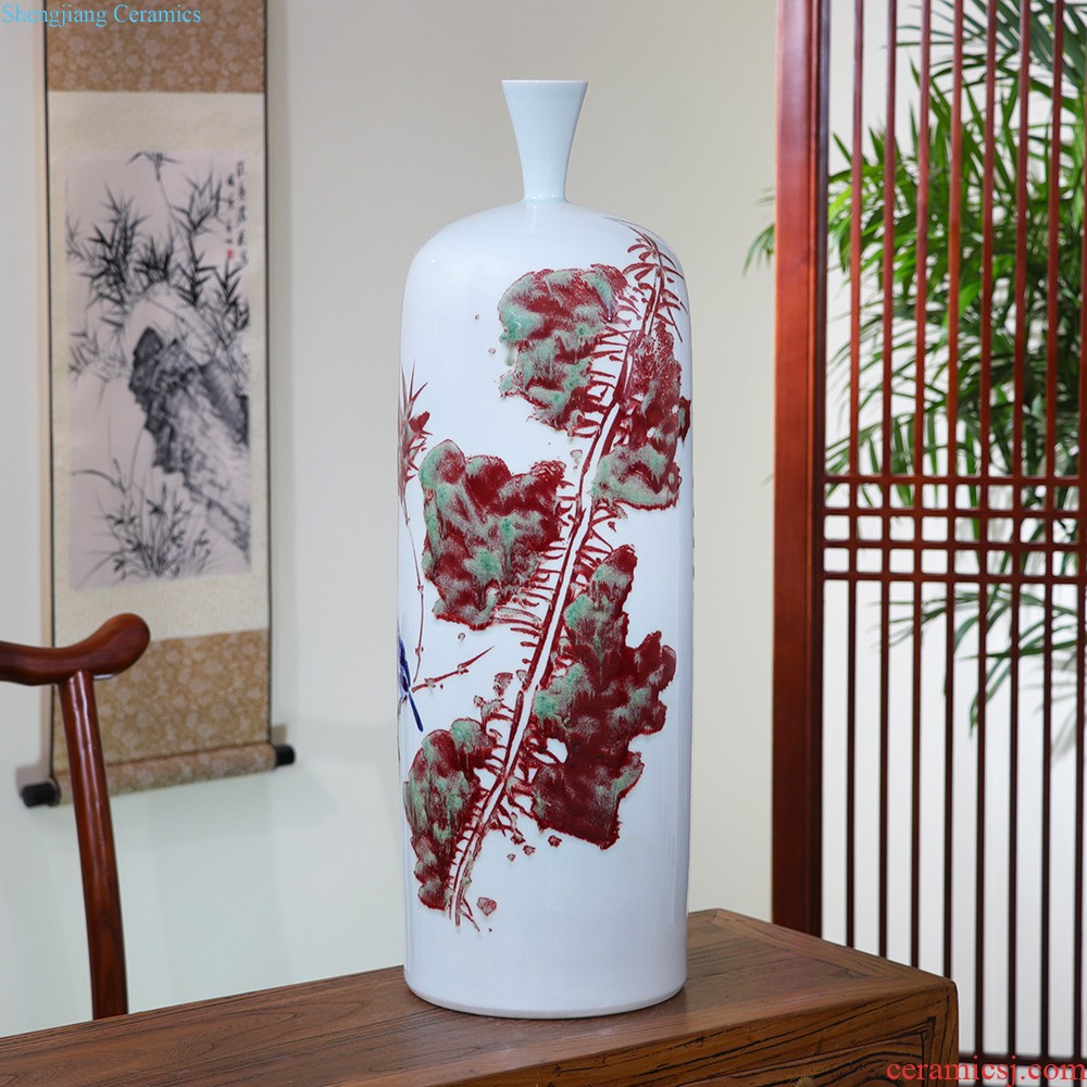 Jingdezhen ceramic creative hand blue and white porcelain vase flower arranging place of new Chinese style restoring ancient ways home sitting room adornment