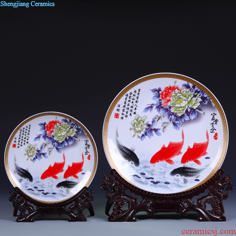 Jingdezhen ceramics furnishing articles hand-painted merrily merrily vase sitting room of Chinese style household TV ark adornment ornament