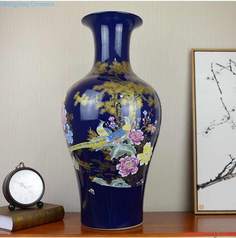 Jingdezhen ceramics hand-painted vases, large living room club hotel Chinese style household soft adornment porch place