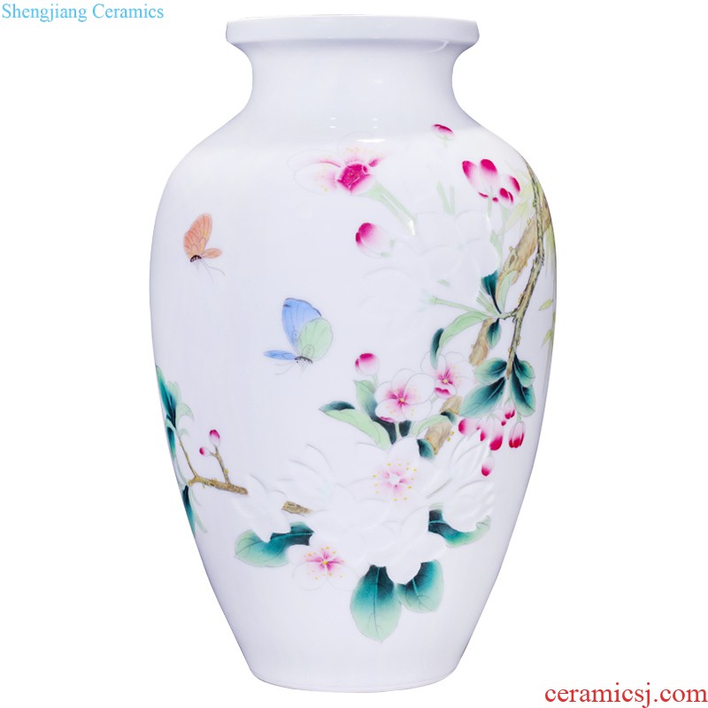 Jingdezhen ceramics archaize qianlong youligong flower arranging big plum bottle of new Chinese style living room home furnishing articles