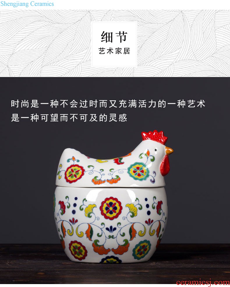 Jingdezhen manual Chinese rural study classical bedroom home dress and sit stool hand-painted ceramic drum stool flowers