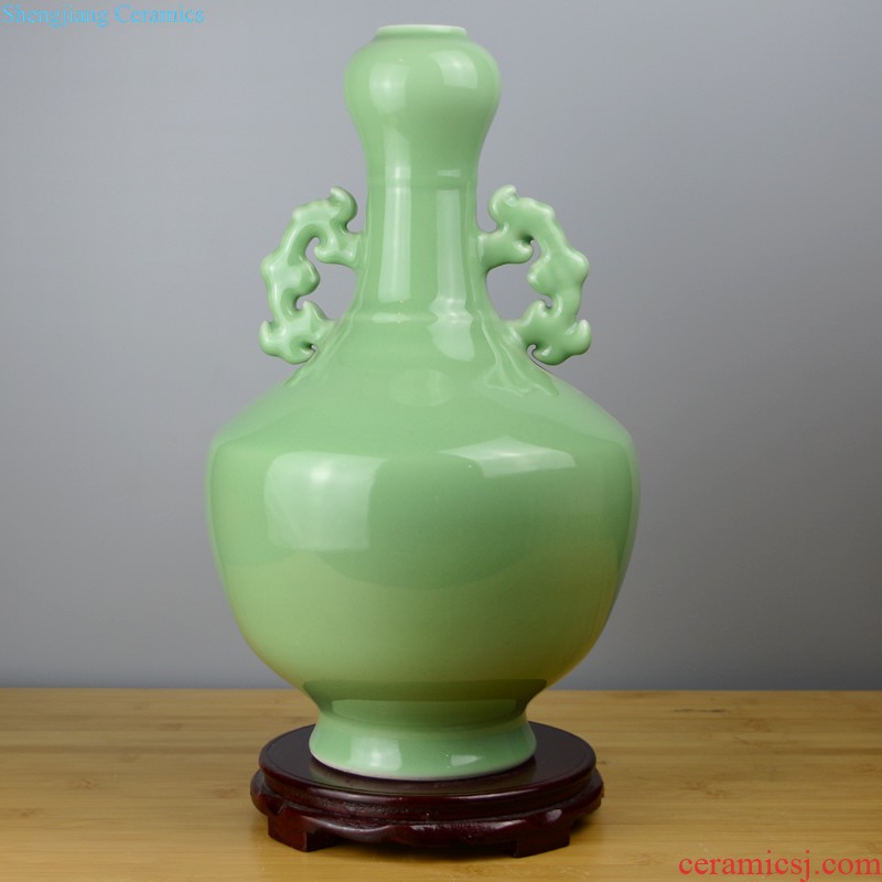 Jingdezhen ceramics vase furnishing articles sitting room celadon ears deer head statue of antique Chinese style porch home decoration