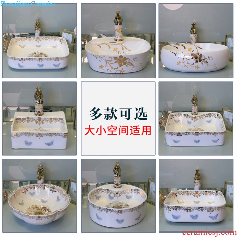 Continental basin sink household oval art ceramics on the toilet wash face basin sink basin