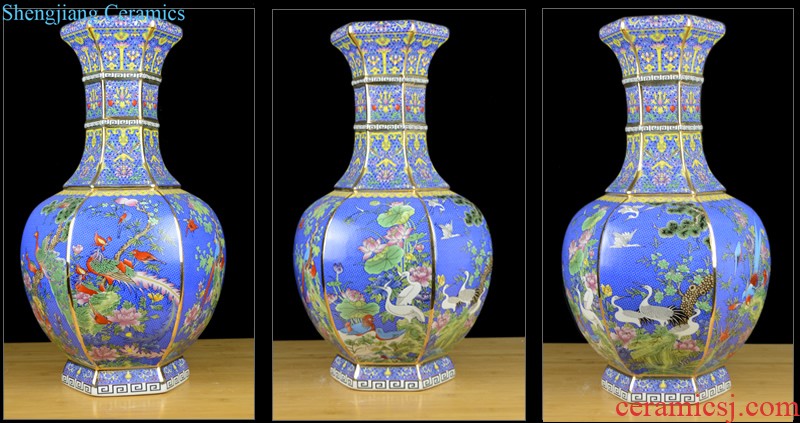 Cixin qiu - yun jingdezhen ceramics celebrity hand-painted powder enamel vase boutique sitting room home rich ancient frame adornment furnishing articles