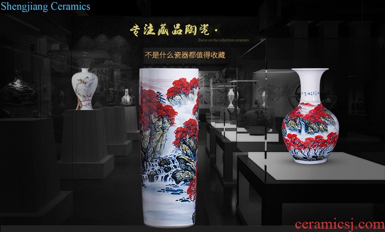 Jingdezhen ceramics of large vase of Chinese antique hand-painted fangming general blue cans sitting room adornment is placed