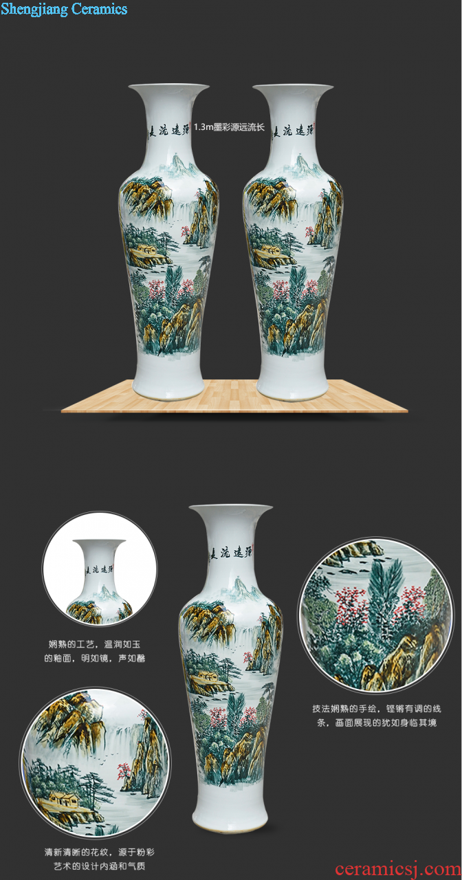 Jingdezhen ceramics vase famous master hand draw the sitting room of Chinese style household wine cabinet office furnishing articles ornament