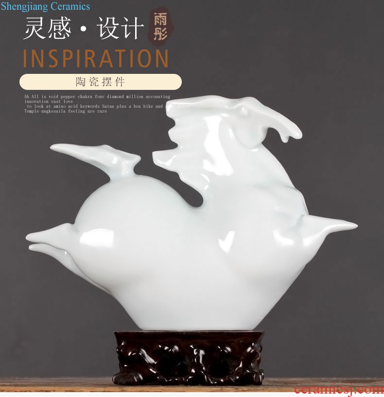 Jingdezhen creative manual pot-bellied modern living room furniture furnishing articles home decoration ceramic dry flower flower vase