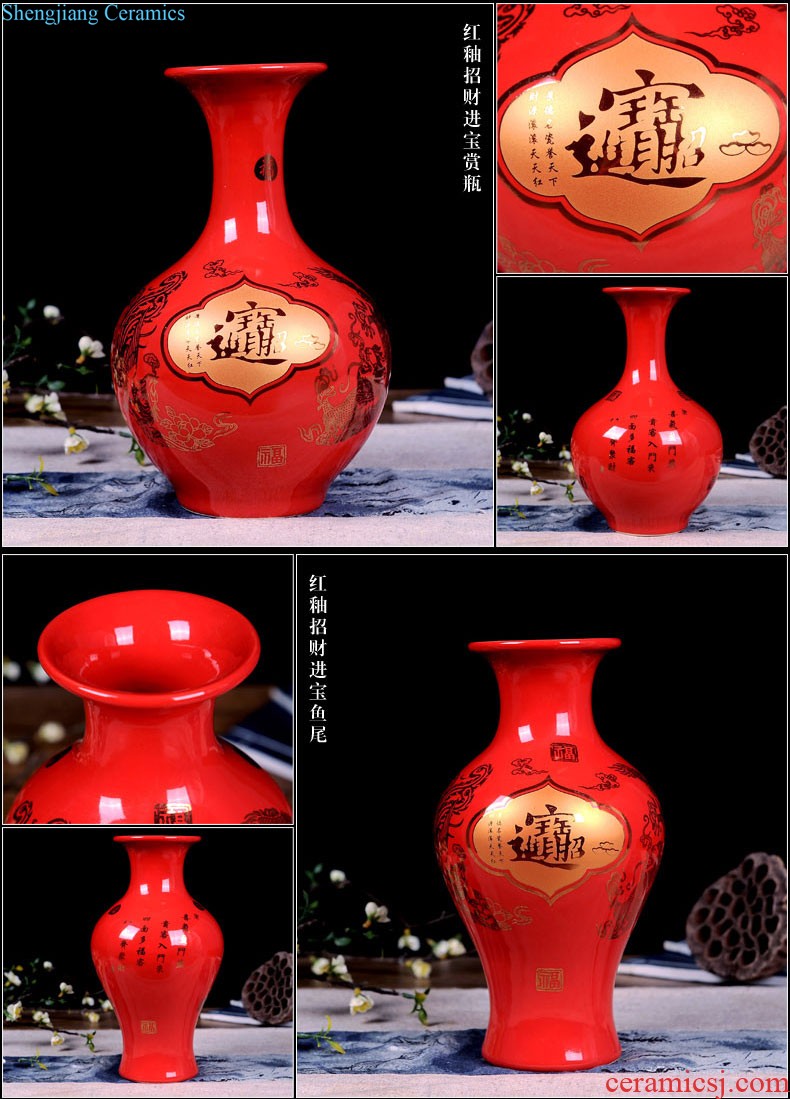 Jingdezhen ceramic vase furnishing articles by hand-painted sabingga sukdun dergici jimbi vases, flower arranging the modern Chinese style living room decorations