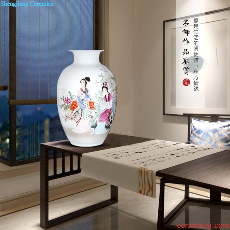 Jingdezhen ceramics by hand draw pastel scenery of the ancient village new sitting room of Chinese style household furnishing articles amorous feelings of the vase