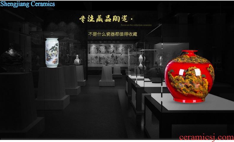 Cb9 furnishing articles of jingdezhen ceramic vase faceplate three-piece suit contemporary and contracted sitting room flower decorations arts and crafts