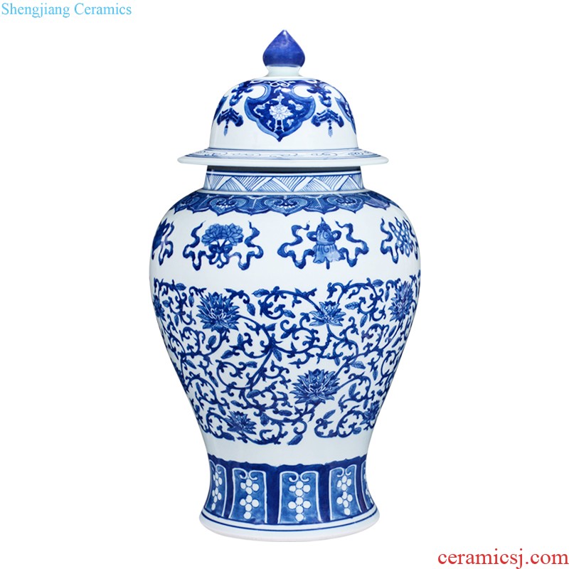 Jingdezhen ceramics archaize qianlong blue-and-white kirin play pearl celestial home furnishing articles collection of large vase