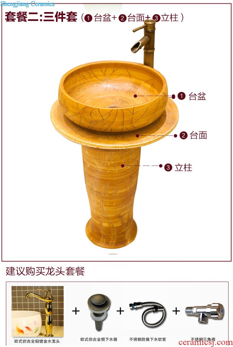 Koh larn, qi stage basin ceramic lavabo European marble bathroom art basin oval lavatory basin