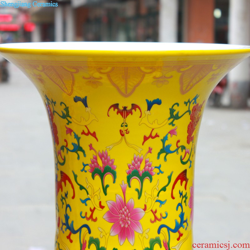 Hand-painted landing pot-bellied pot vase of blue and white porcelain of jingdezhen ceramics sitting room adornment is placed the calligraphy and painting scroll cylinder