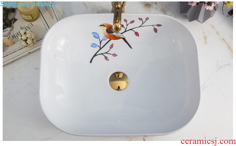 Koh larn case has contracted ceramic toilet lavabo art on the stage basin bathroom sinks dark blue snowflake glaze