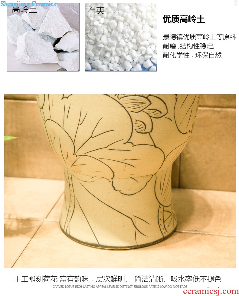 Koh larn, qi Jingdezhen ceramic lavabo A022 stage basin basin is the basin that wash a face carved art restoring ancient ways