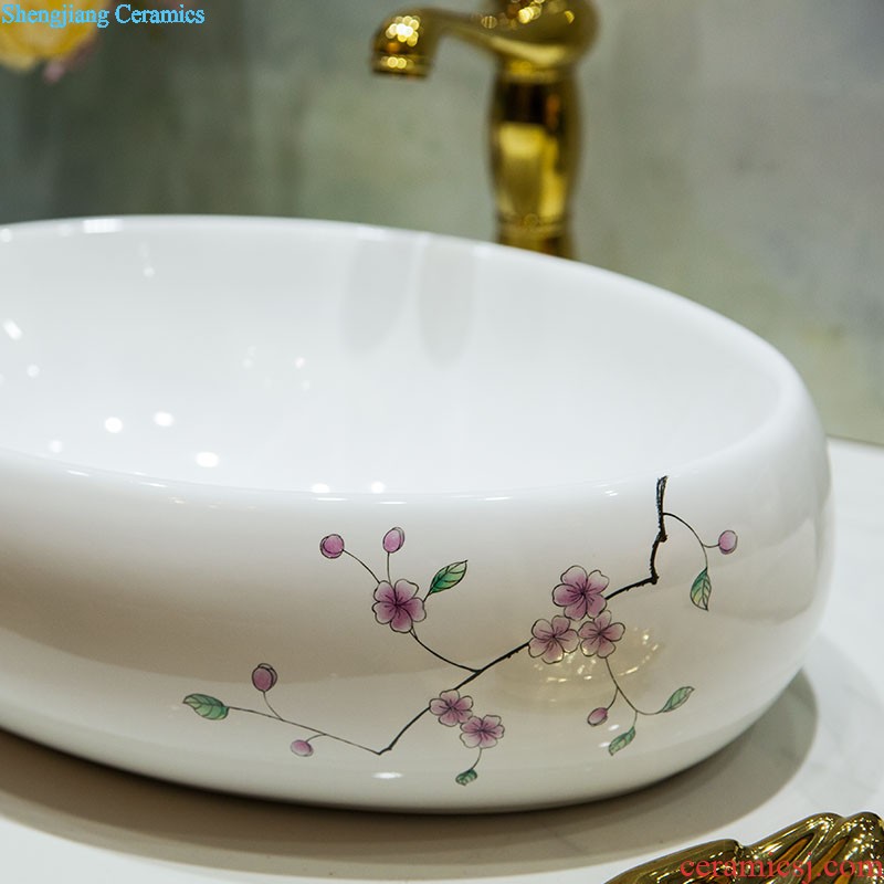 Koh larn, qi stage basin sink ceramic sanitary ware art basin washing a face of the basin that wash a face oval shamrock glittering