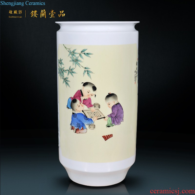 Jingdezhen ceramics imitation qing qianlong yellow to blue small general furnishing articles storage tank sitting room home decor collection