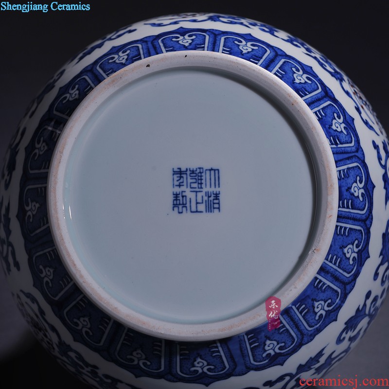 Jingdezhen ceramics furnishing articles hand-painted kiln lotus large vases, flower arrangement, the sitting room porch decoration of new Chinese style