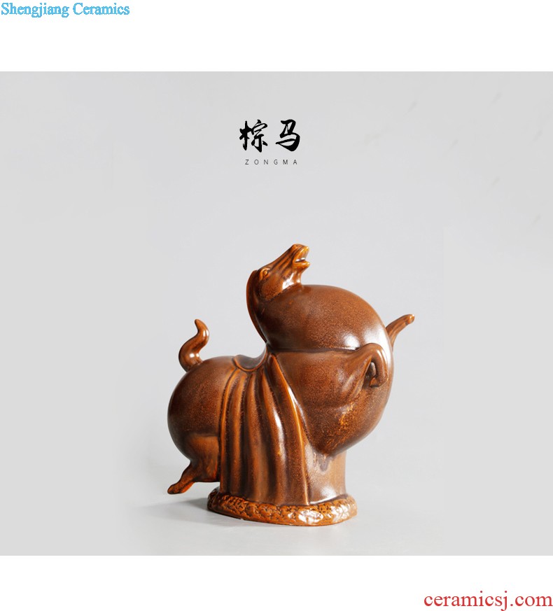 Jingdezhen ceramic sculpture f tube calligraphy and painting tube of new Chinese style decorates porch Angle of sitting room a few furnishing articles of large vase