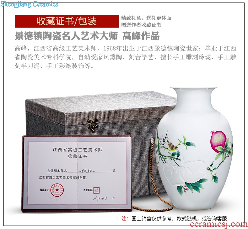 Jingdezhen ceramic porcelain enamel famous hand-drawn characters vase ferro ShouXi home sitting room adornment is placed