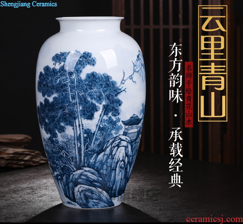 Jingdezhen ceramics vase hand-painted south garden sweet wind New Chinese style household adornment the sitting room TV ark furnishing articles