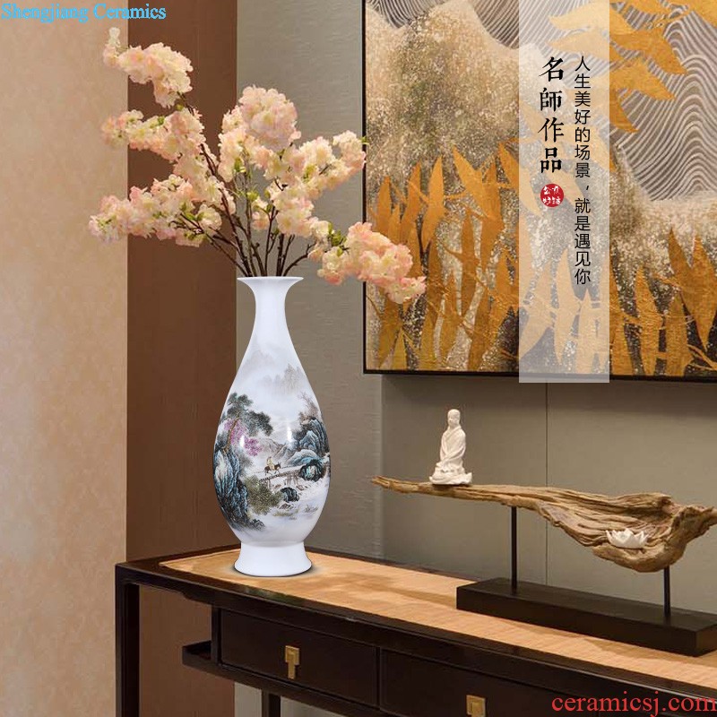 Jingdezhen ceramics Dong-ming li pastel vases, flower receptacle Khe sanh leisure Home sitting room handicraft furnishing articles