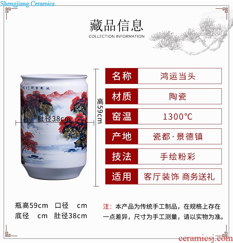 Jingdezhen ceramics hand-painted riches and honour figure of large vase fgt0 household decorates sitting room place Chinese style home outfit