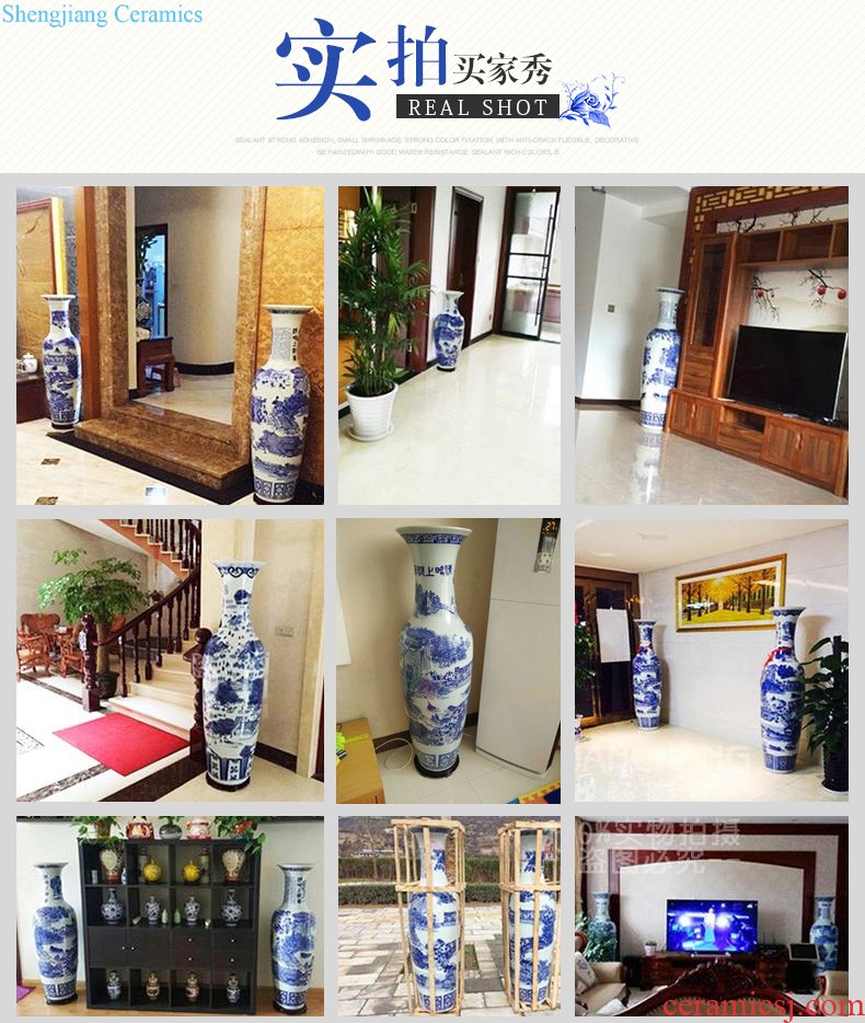 Master of jingdezhen ceramics vase hand-painted shadow blue paint pomegranate bottles of Chinese style living room decoration office furnishing articles