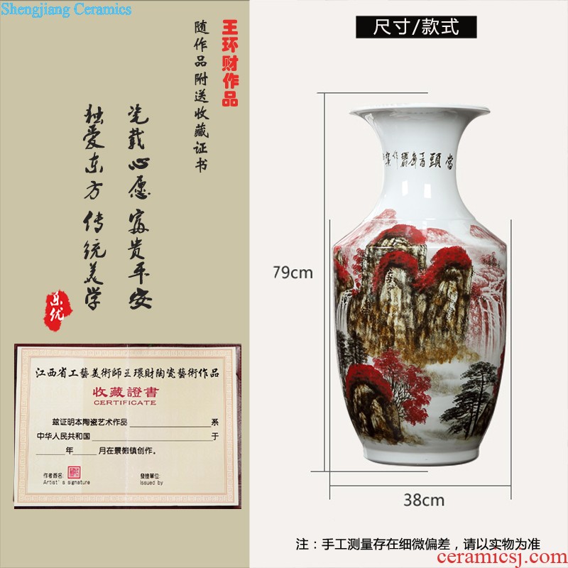 Jingdezhen porcelain vase Antique hand-painted flowers of blue and white porcelain is Chinese style decoration home furnishing articles in the living room