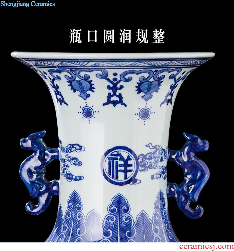 Famous master of jingdezhen ceramics hand-painted vases, flower arranging is lotus rhyme Chinese style household adornment furnishing articles