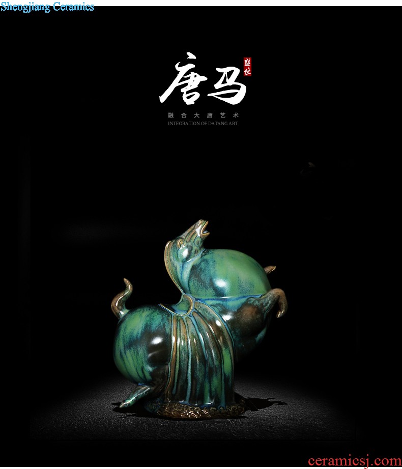 Jingdezhen ceramic sculpture f tube calligraphy and painting tube of new Chinese style decorates porch Angle of sitting room a few furnishing articles of large vase